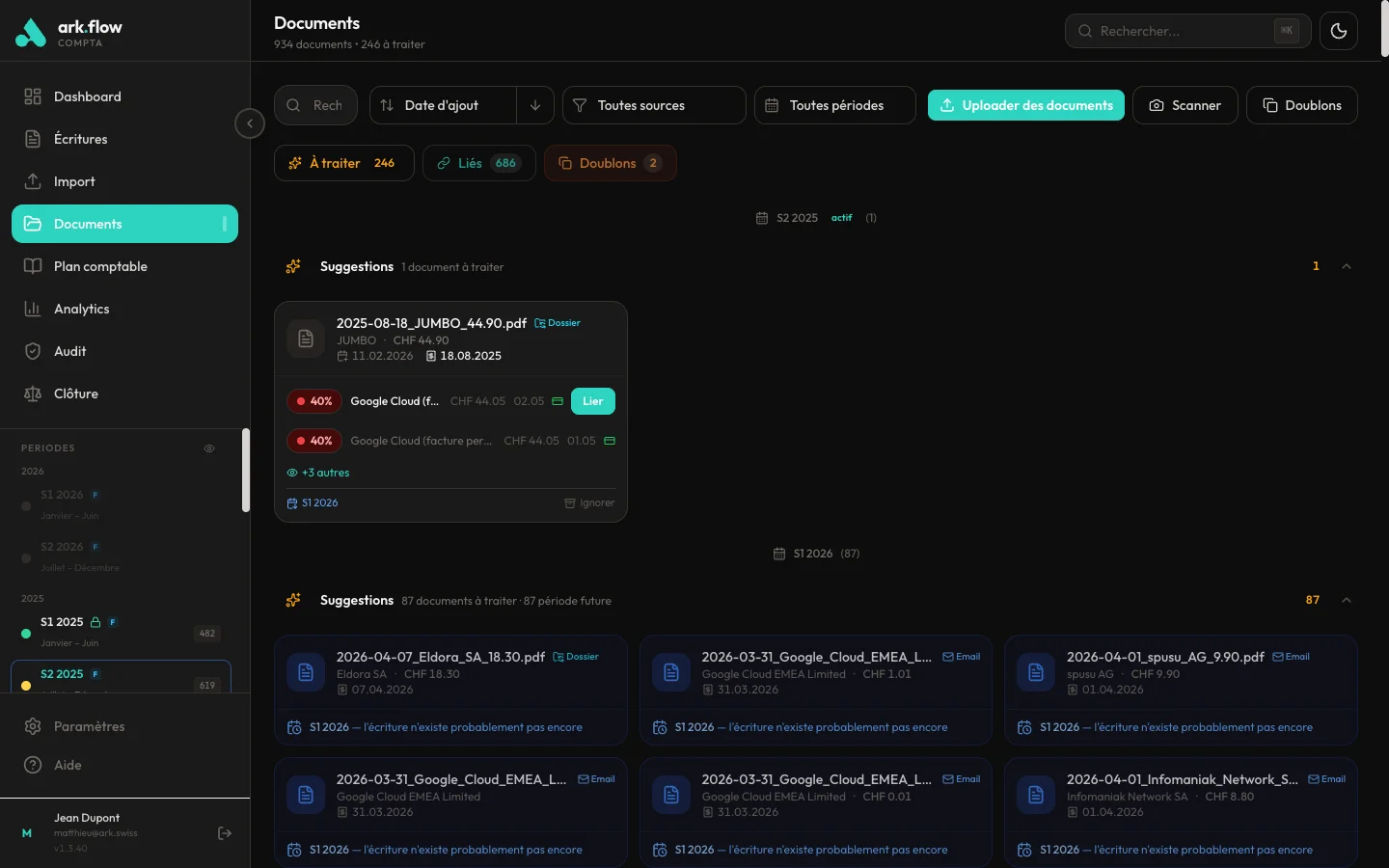 ark.flow compta — Gestion des justificatifs