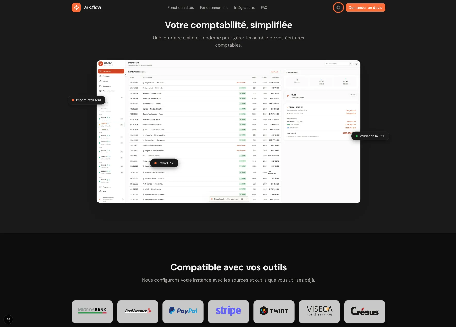 ark.flow - Démo & intégrations