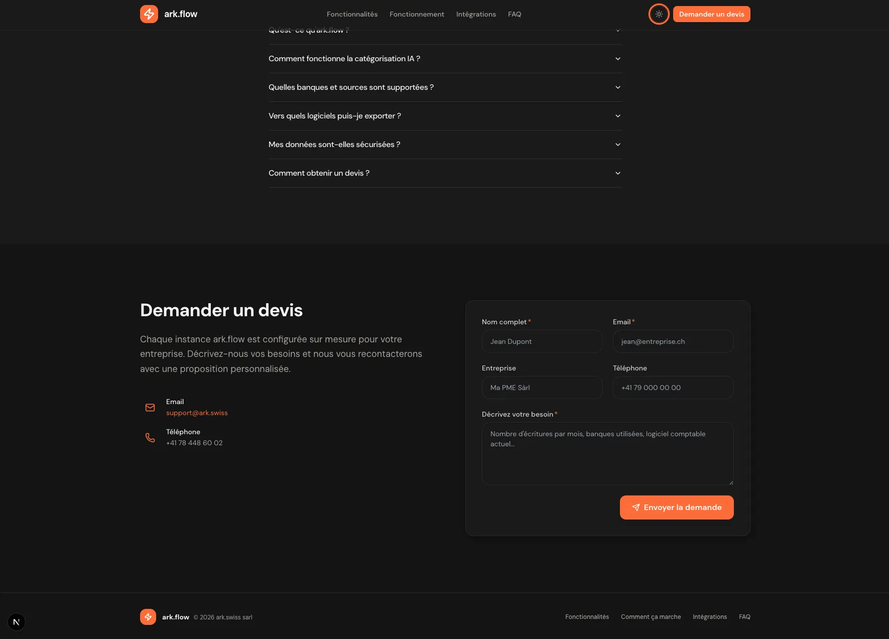 ark.flow - FAQ & contact