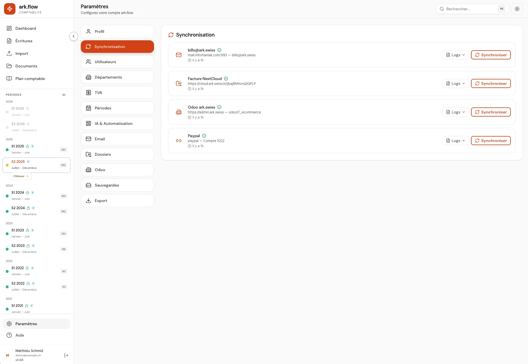 ark.flow - Synchronisation