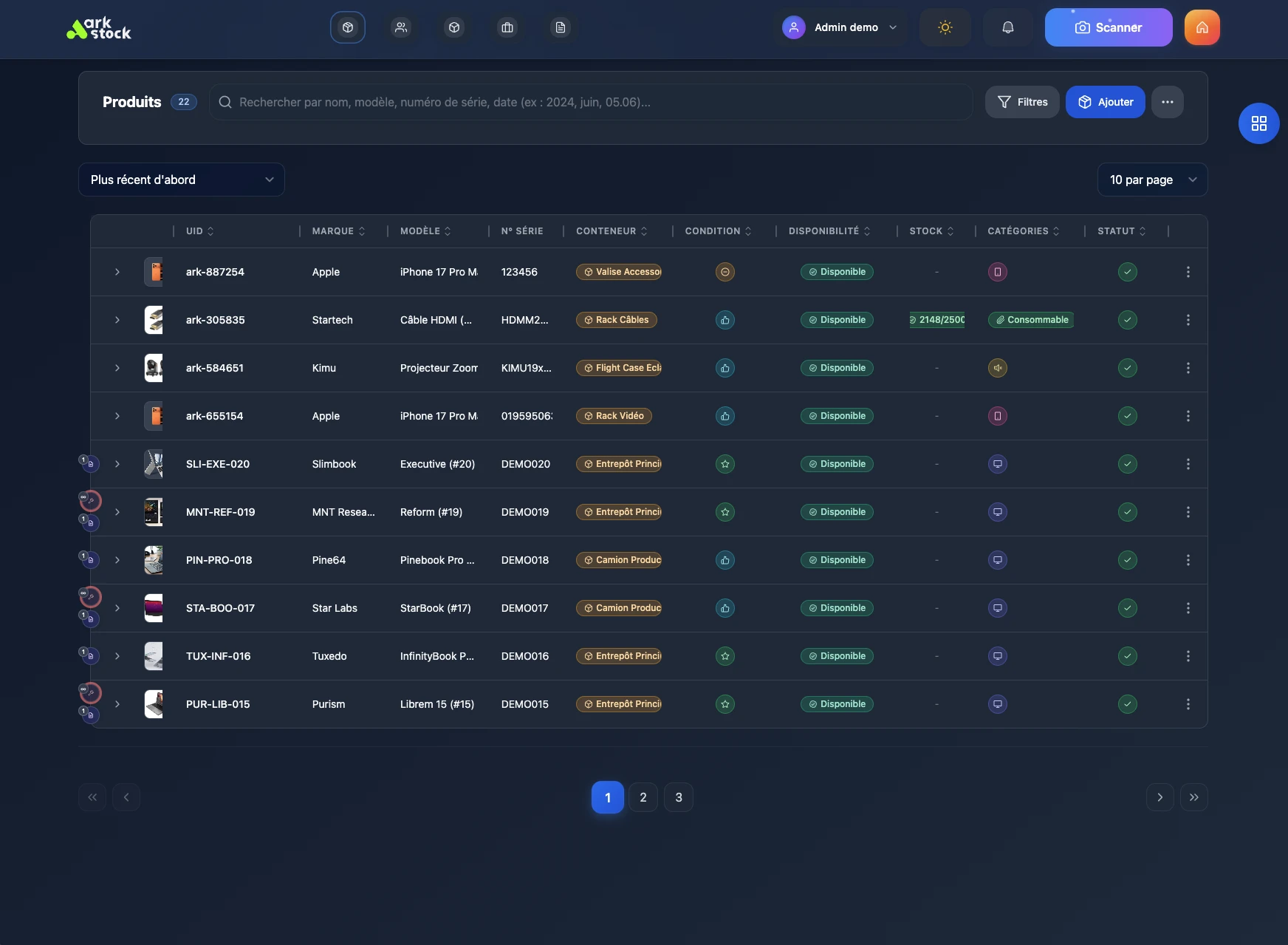 ark.stock - Inventaire produits