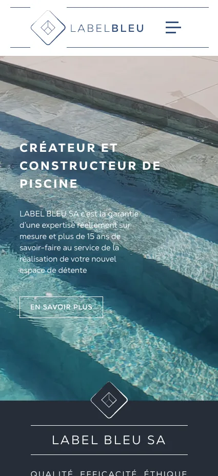 Label Bleu - Accueil sur mobile