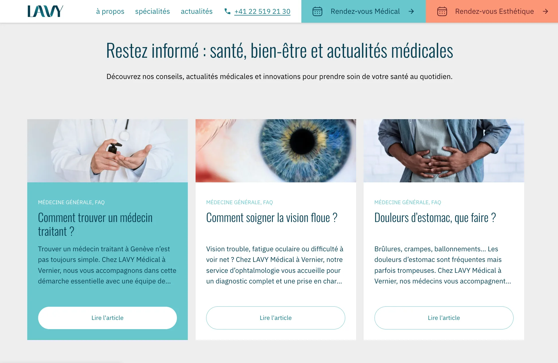 LAVY Médical - Actualités santé