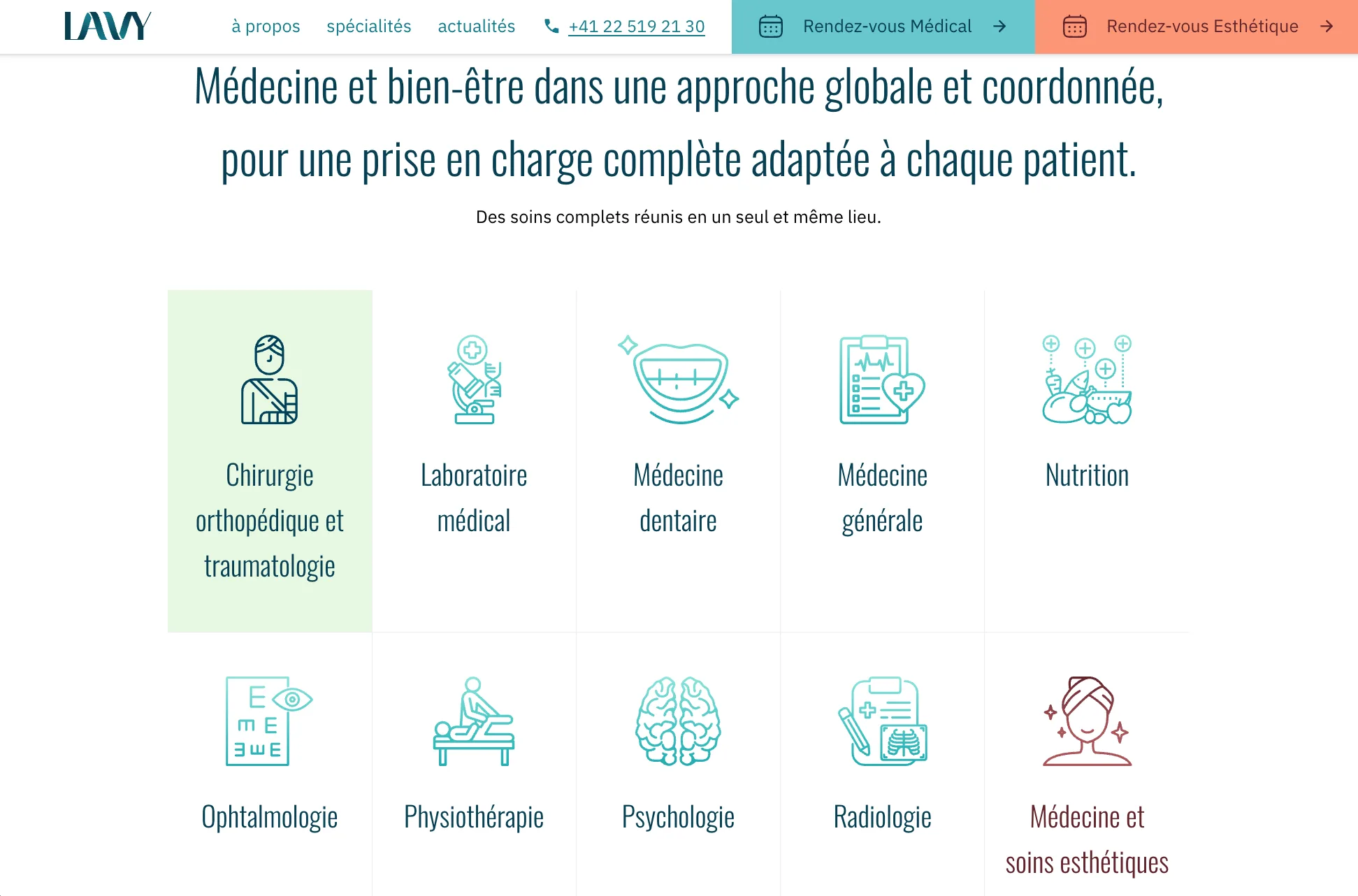 LAVY Médical - Spécialités du centre