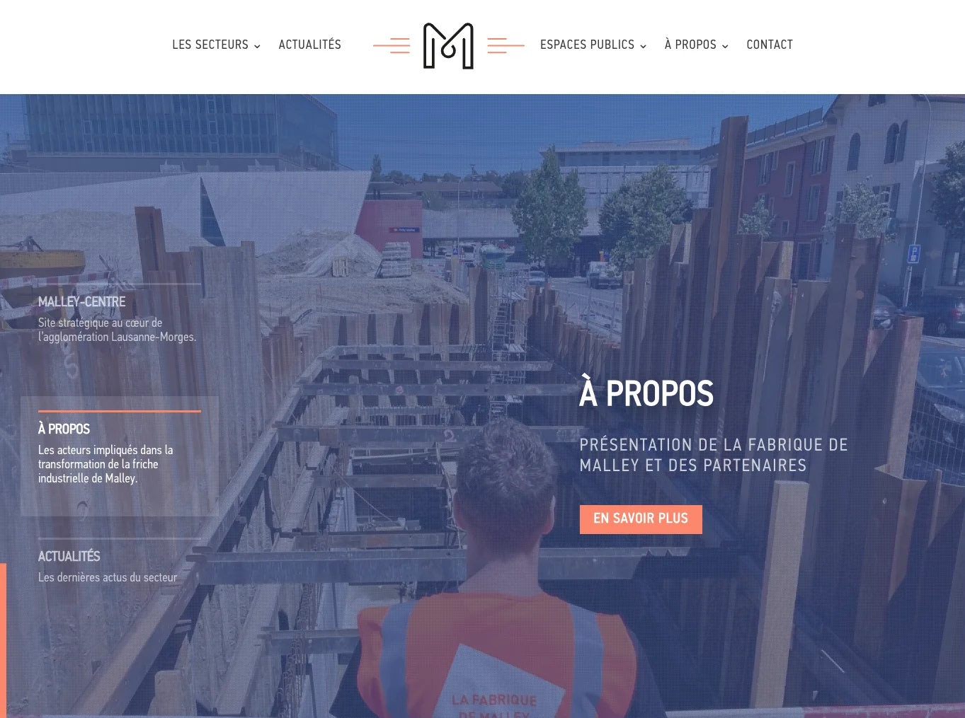 Malley Centre - Site sur iPad