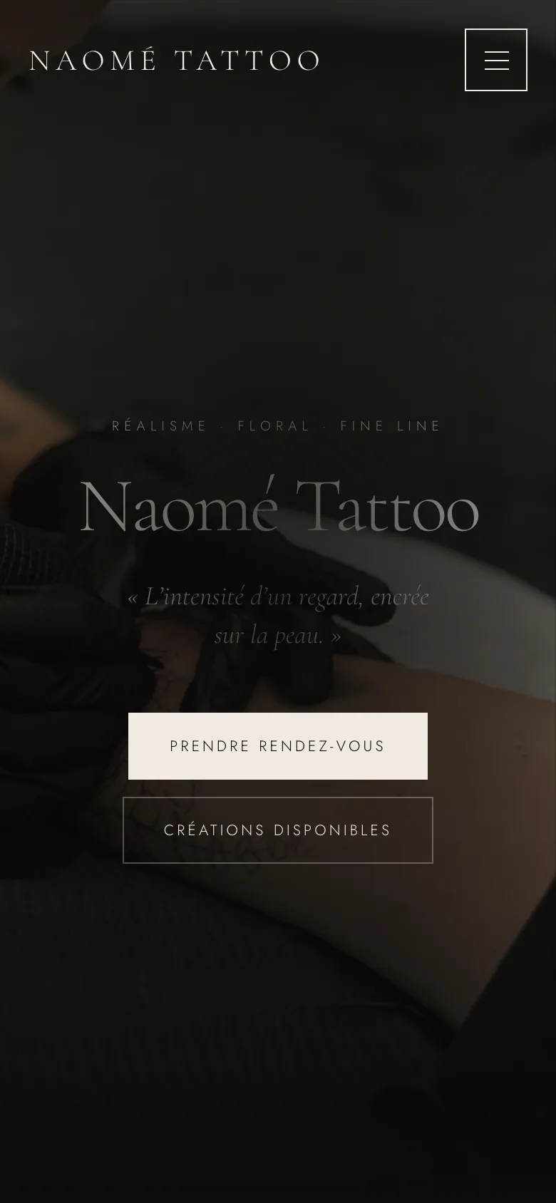 Naomé Tattoo — accueil sur mobile