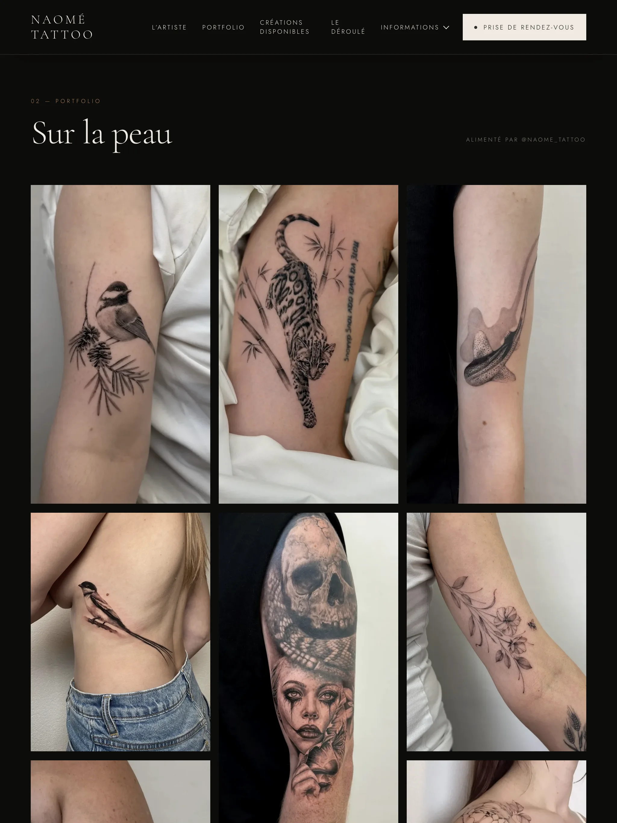 Naomé Tattoo — portfolio sur tablette