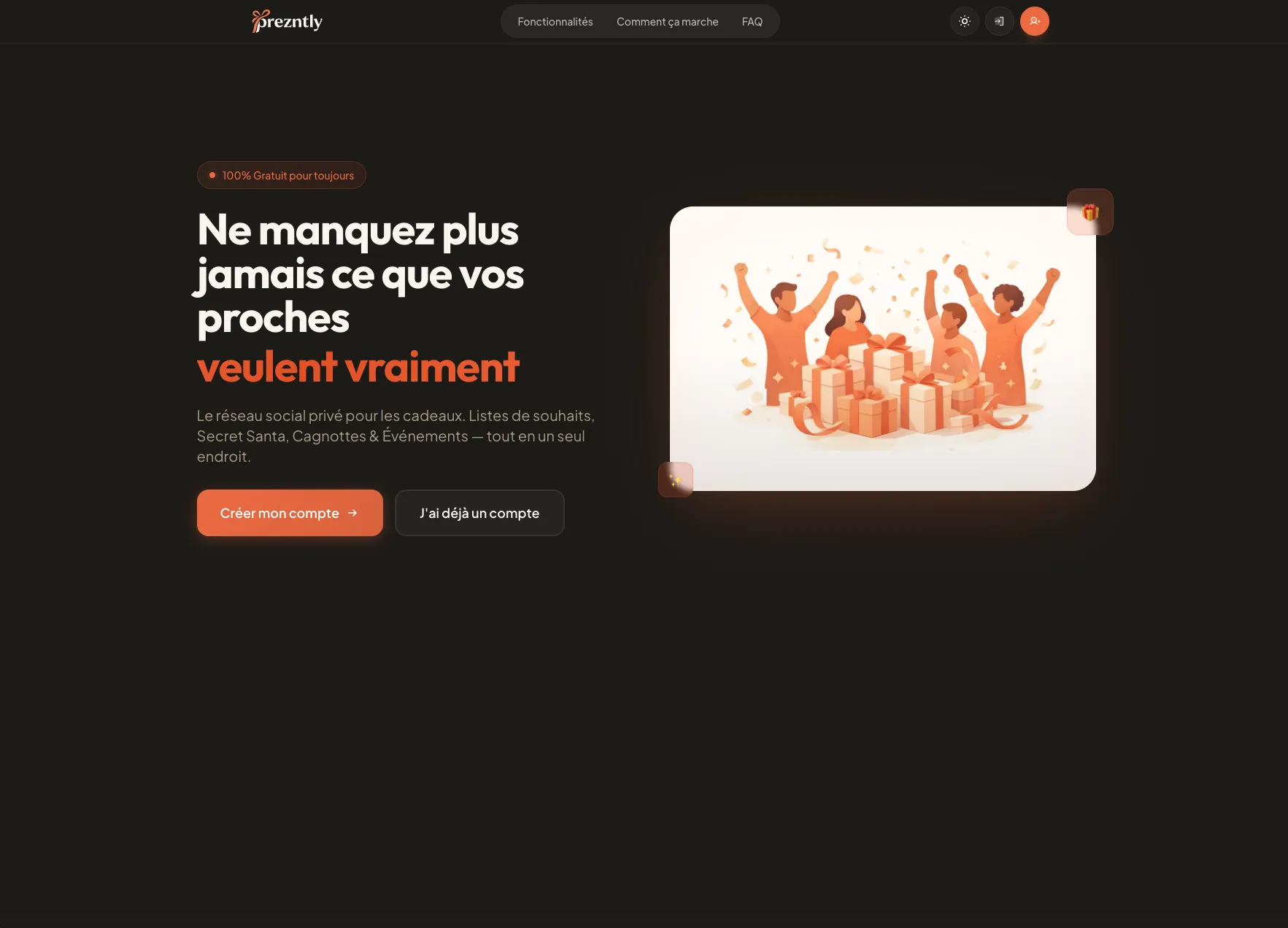 Prezntly - Landing hero tablette