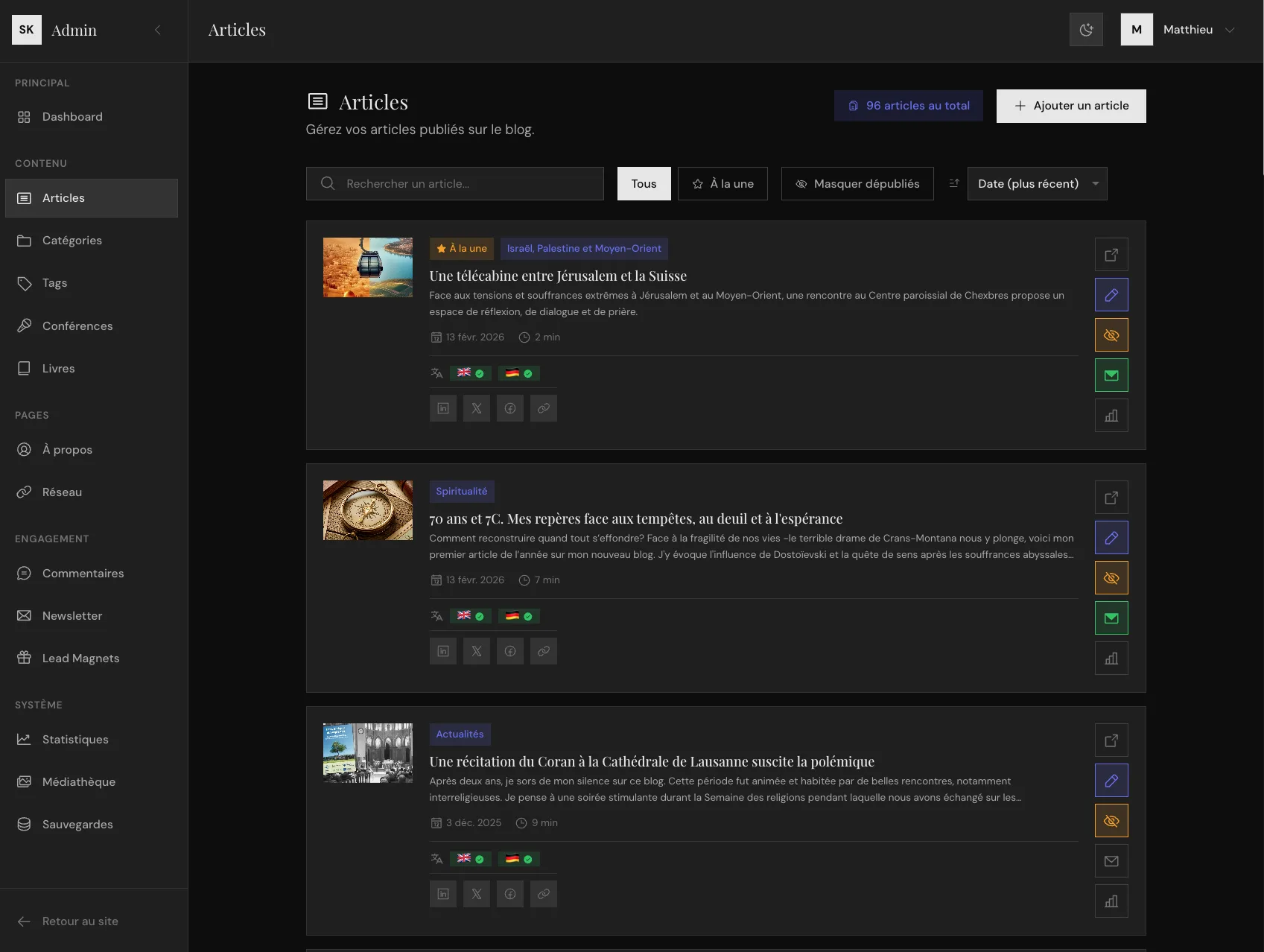 Blog SK - Liste des articles