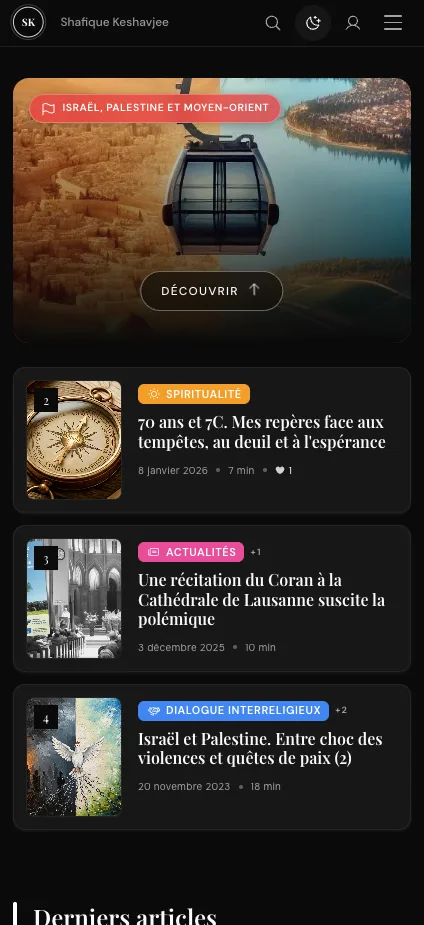 Shafique Blog - Accueil sur mobile