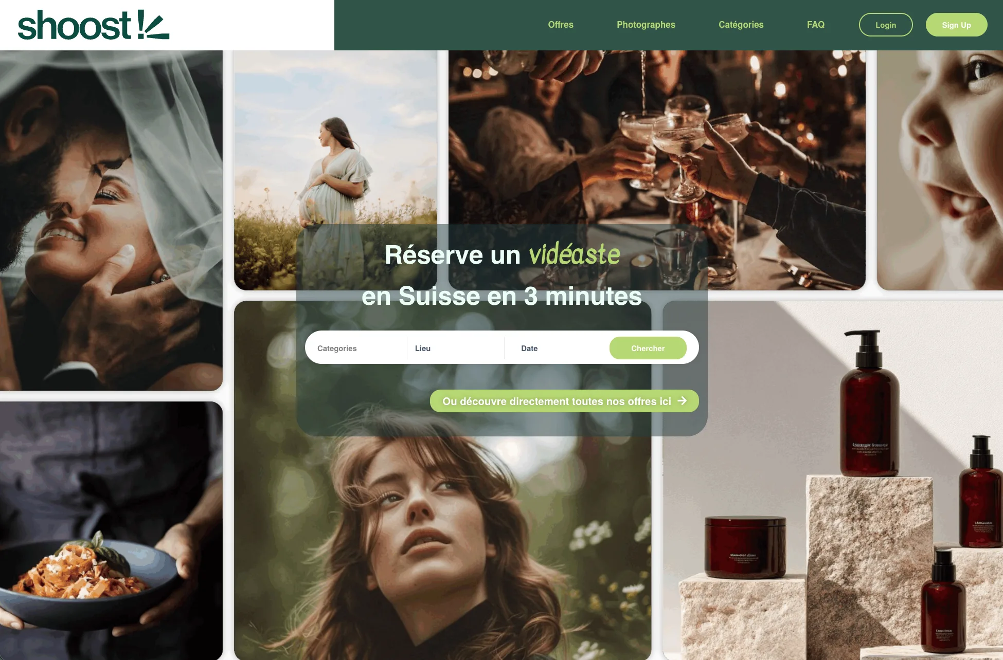 Shoost - Page d'accueil sur iPad